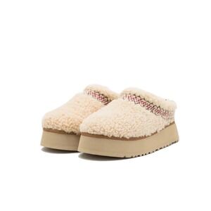UGG Slippers Tazz Braid Platform  Natural Cream Womens Size 8